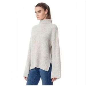 360 Cashmere Doris Mock Neck Cashmere Silk Sweater Mist Gray Size Medium